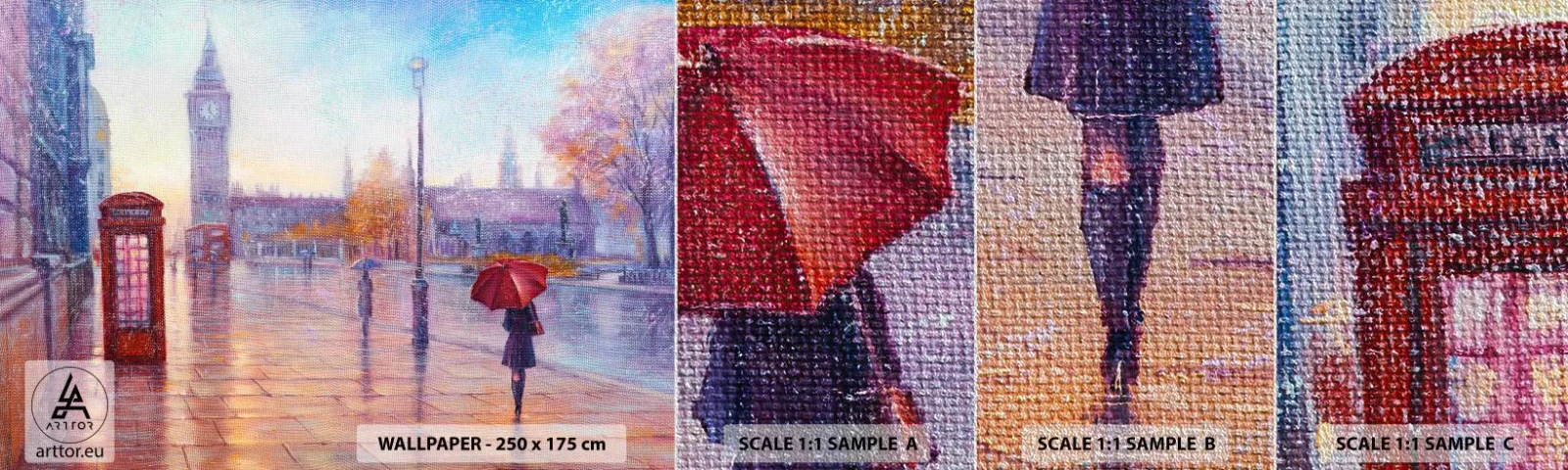 Fototapeten Muster Premium Sand - Londoner Herbsttag - Stadt, London, Die Architektur - 100x30 cm