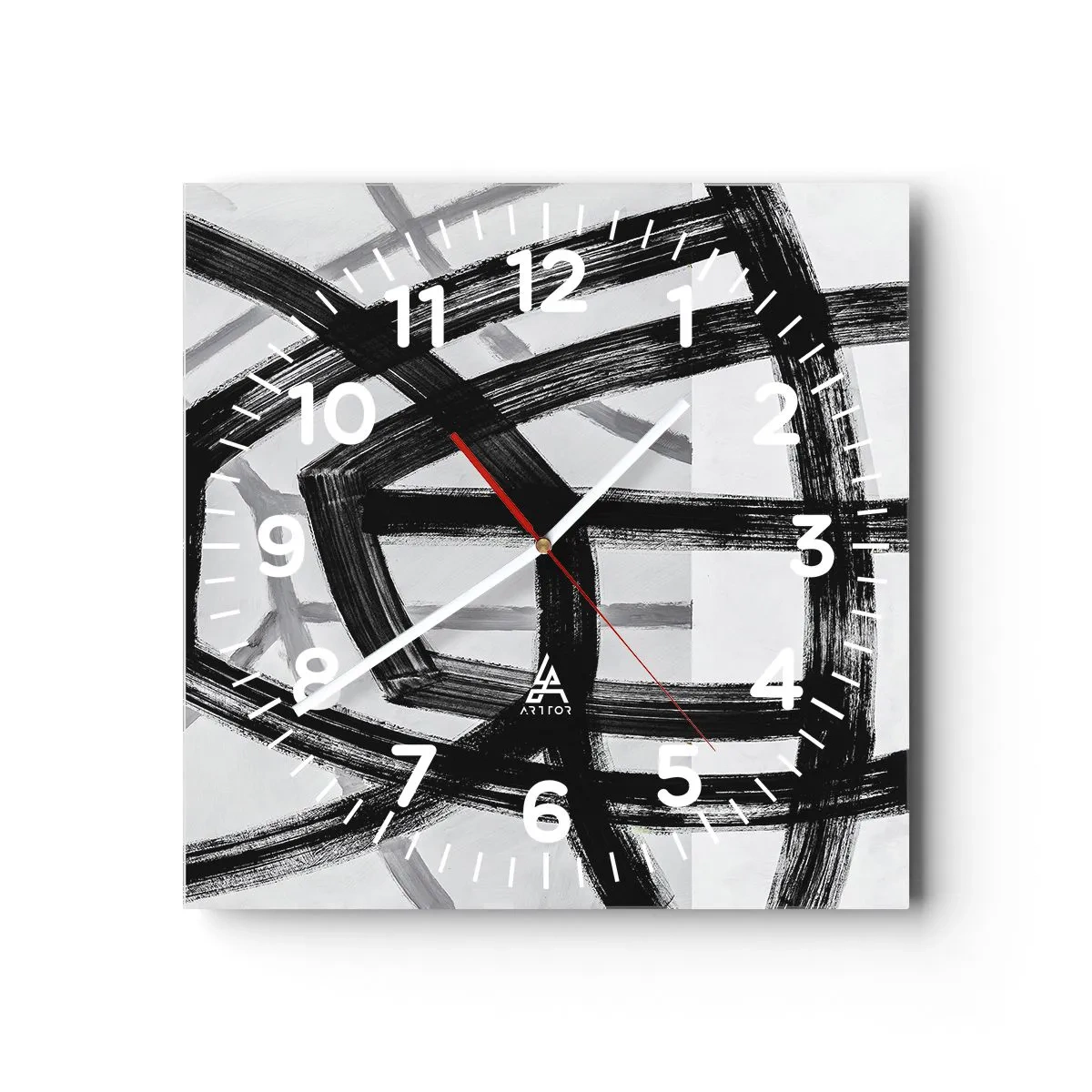 Wanduhr - Glasuhr - Bautiefe - 40x40 cm