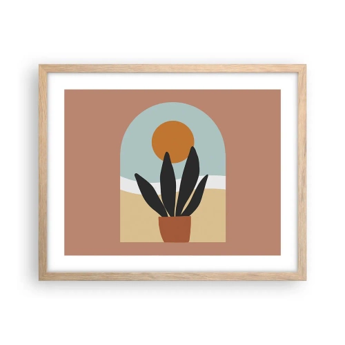 Poster in einem Rahmen aus heller Eiche - Kleine Freuden - 50x40 cm