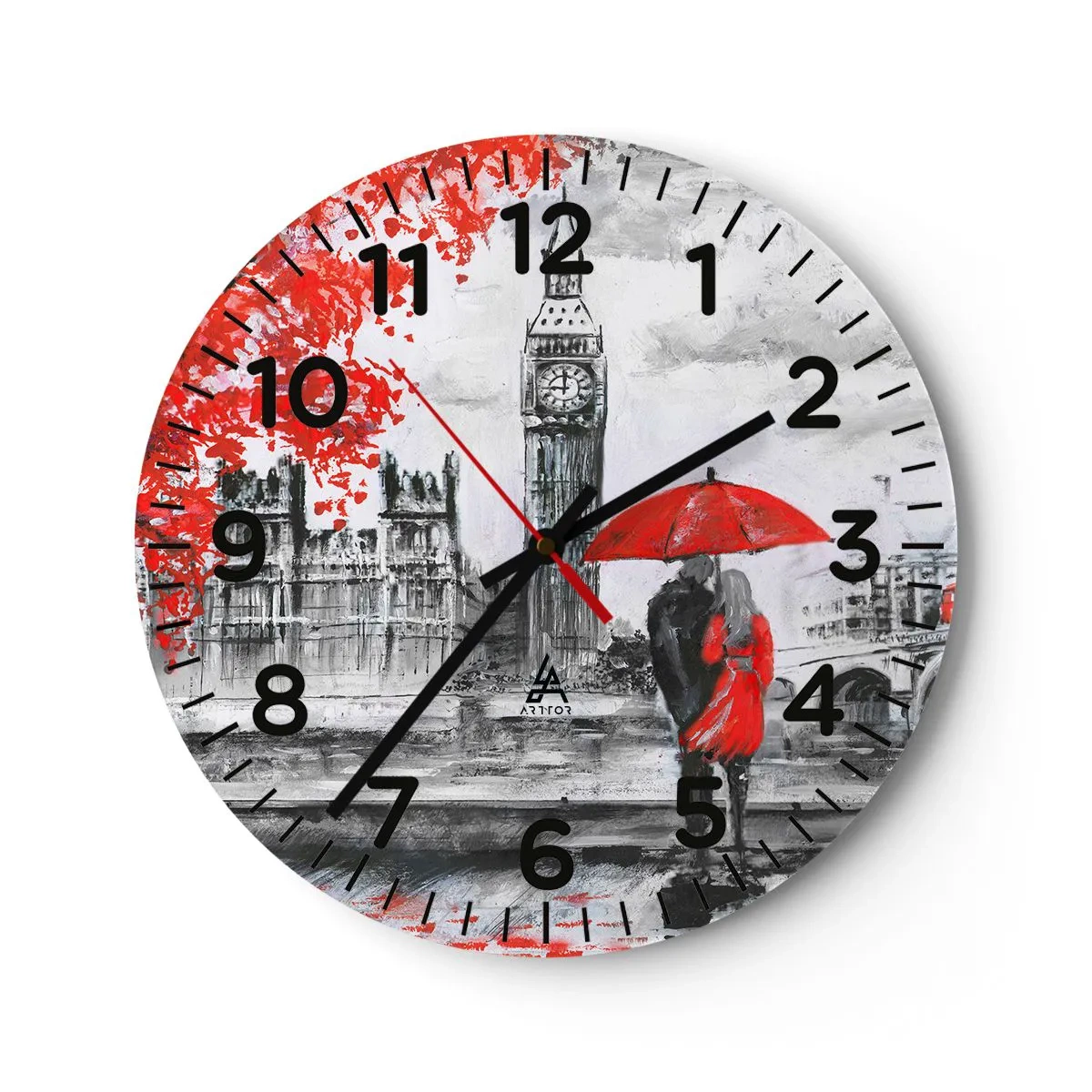 Wanduhr - Glasuhr - Verliebt in London - 30x30 cm