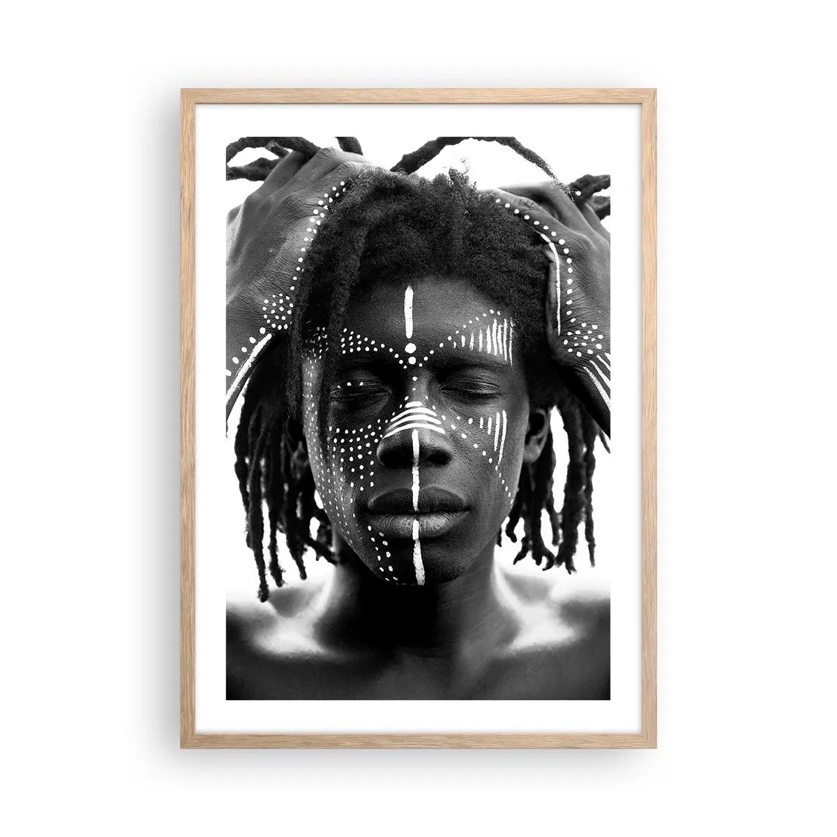 Poster in einem Rahmen aus heller Eiche - Wo bist du? - 50x70 cm