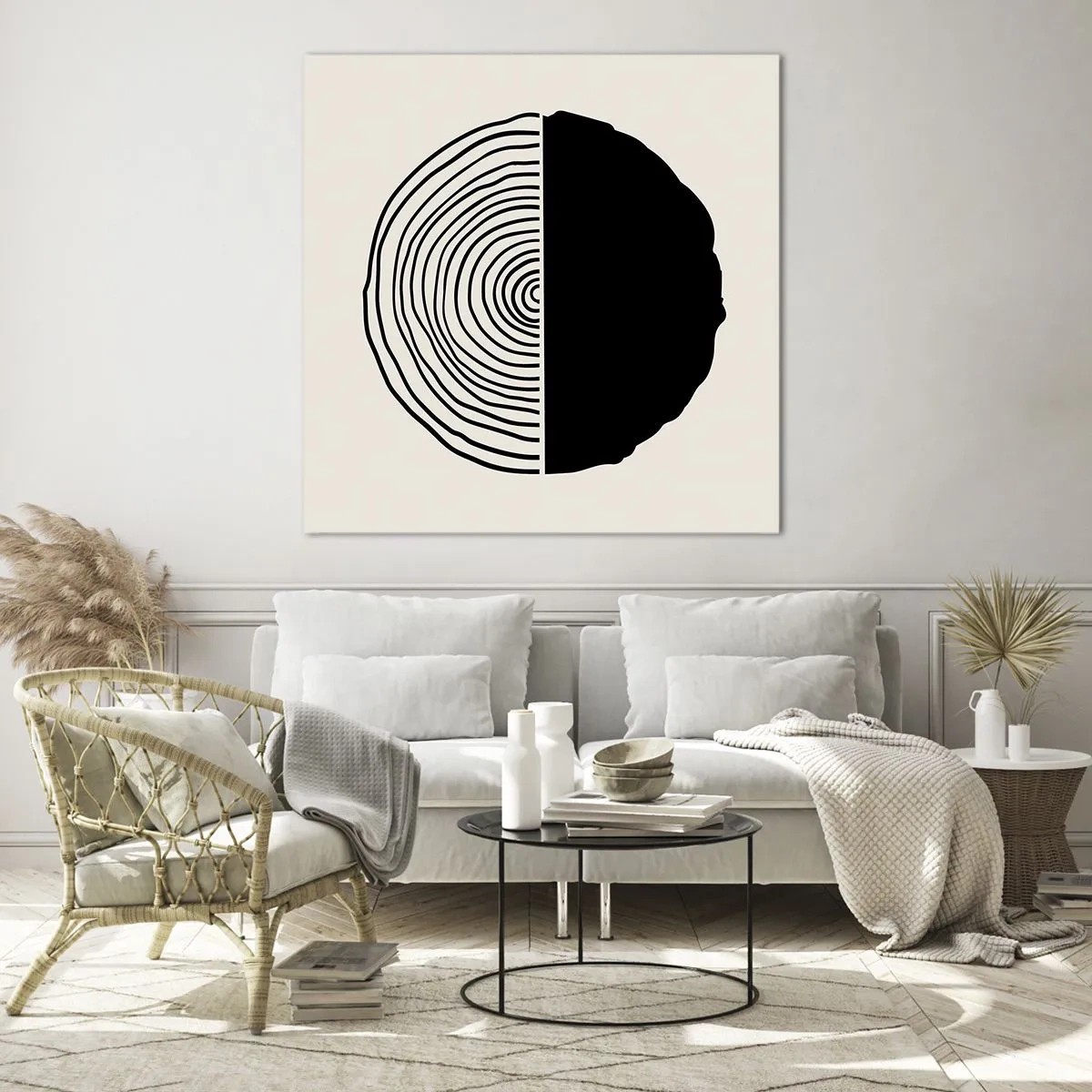 Glasbild - Bild auf glas - Halb und halb - 70x70 cm