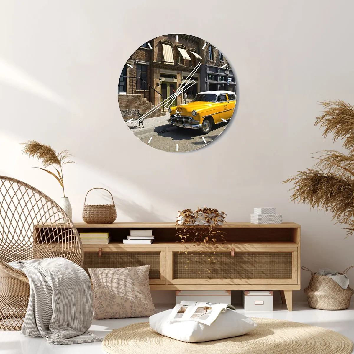 Wanduhr - Glasuhr - Vor langer Zeit in Amerika - 40x40 cm