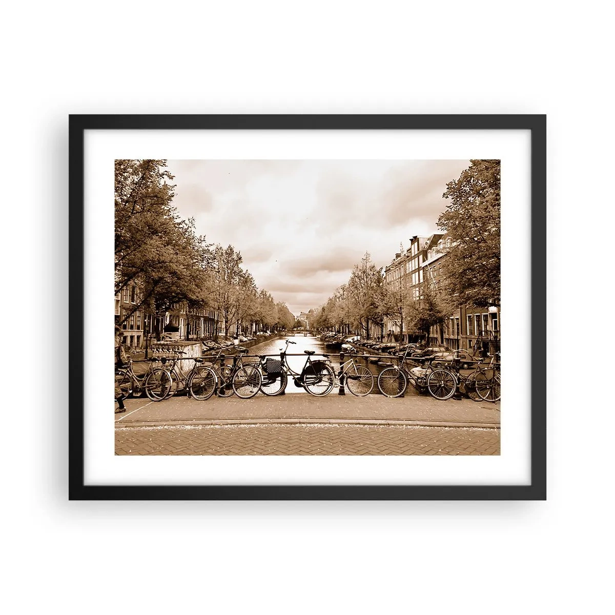 Poster in einem schwarzem Rahmen - Niederländische Atmosphäre - 50x40 cm