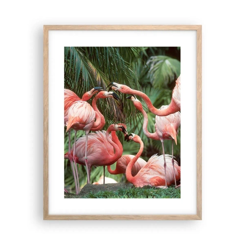 Poster in einem Rahmen aus heller Eiche - Nachmittagsklatsch - 40x50 cm