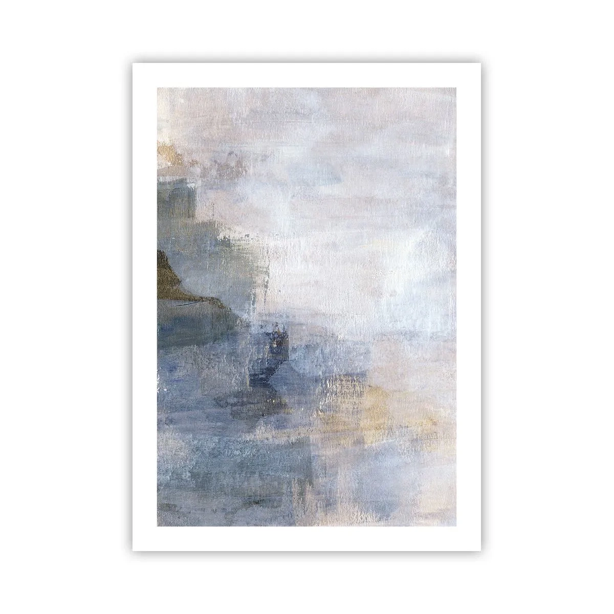 Poster - Abstrakte Komposition in Blau- und Beigetönen - 50x70cm - Farbtöne und Akkorde - Moderne Wanddekoration für Wohnzimmer und Schlafzimmer ARTTOR