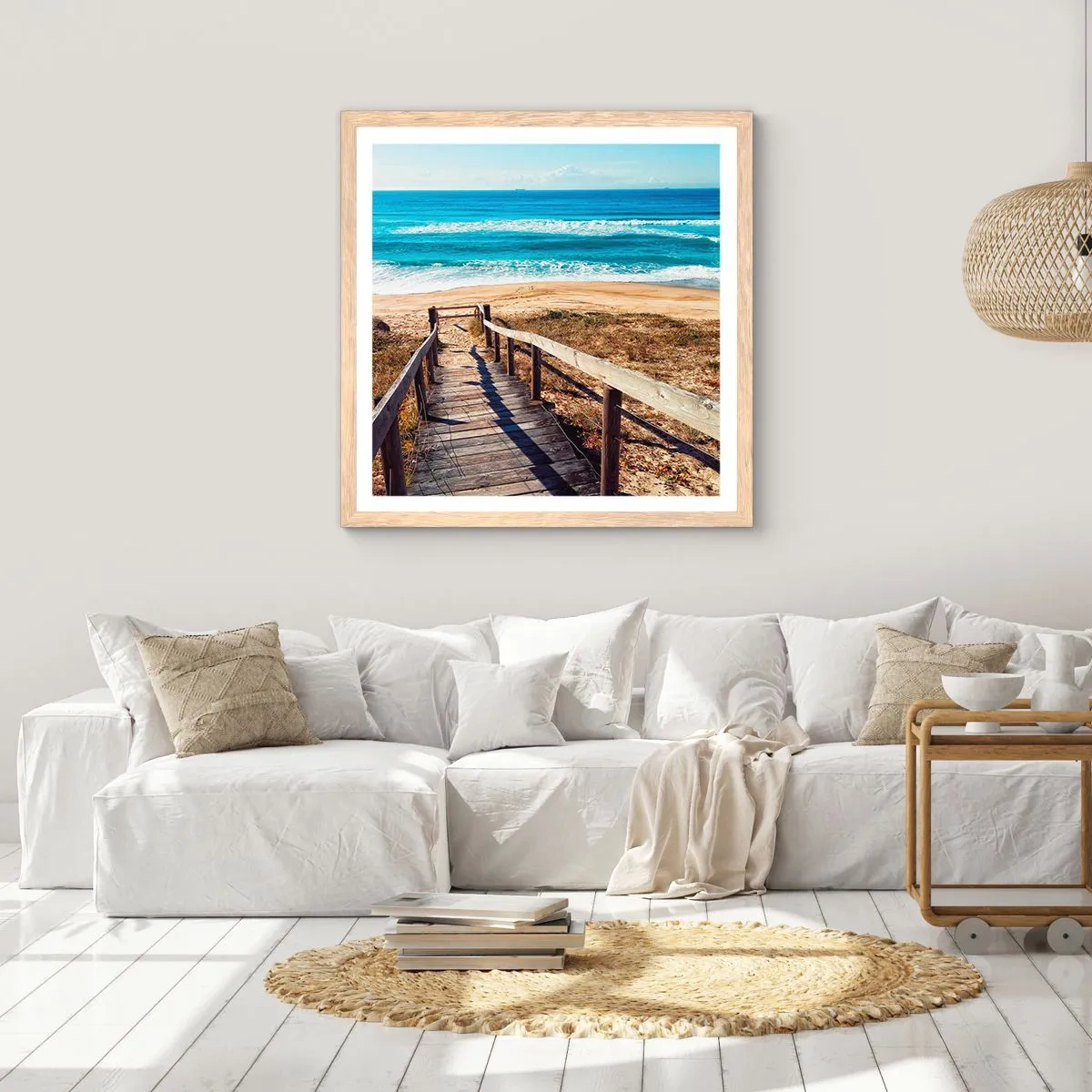 Poster in einem Rahmen aus heller Eiche - Lauf! - 50x50 cm