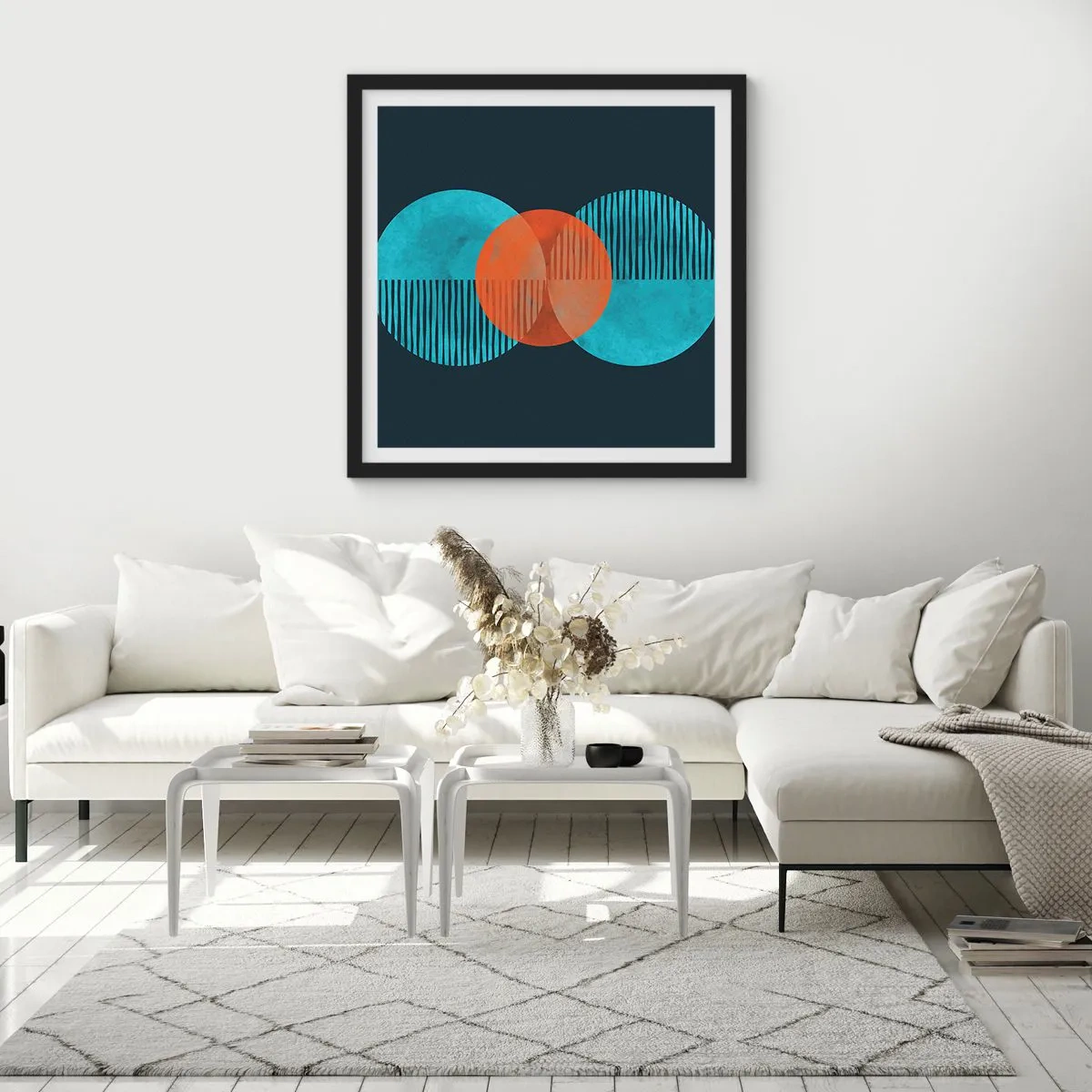 Poster in einem schwarzem Rahmen - Symmetrische Komposition - 30x30 cm