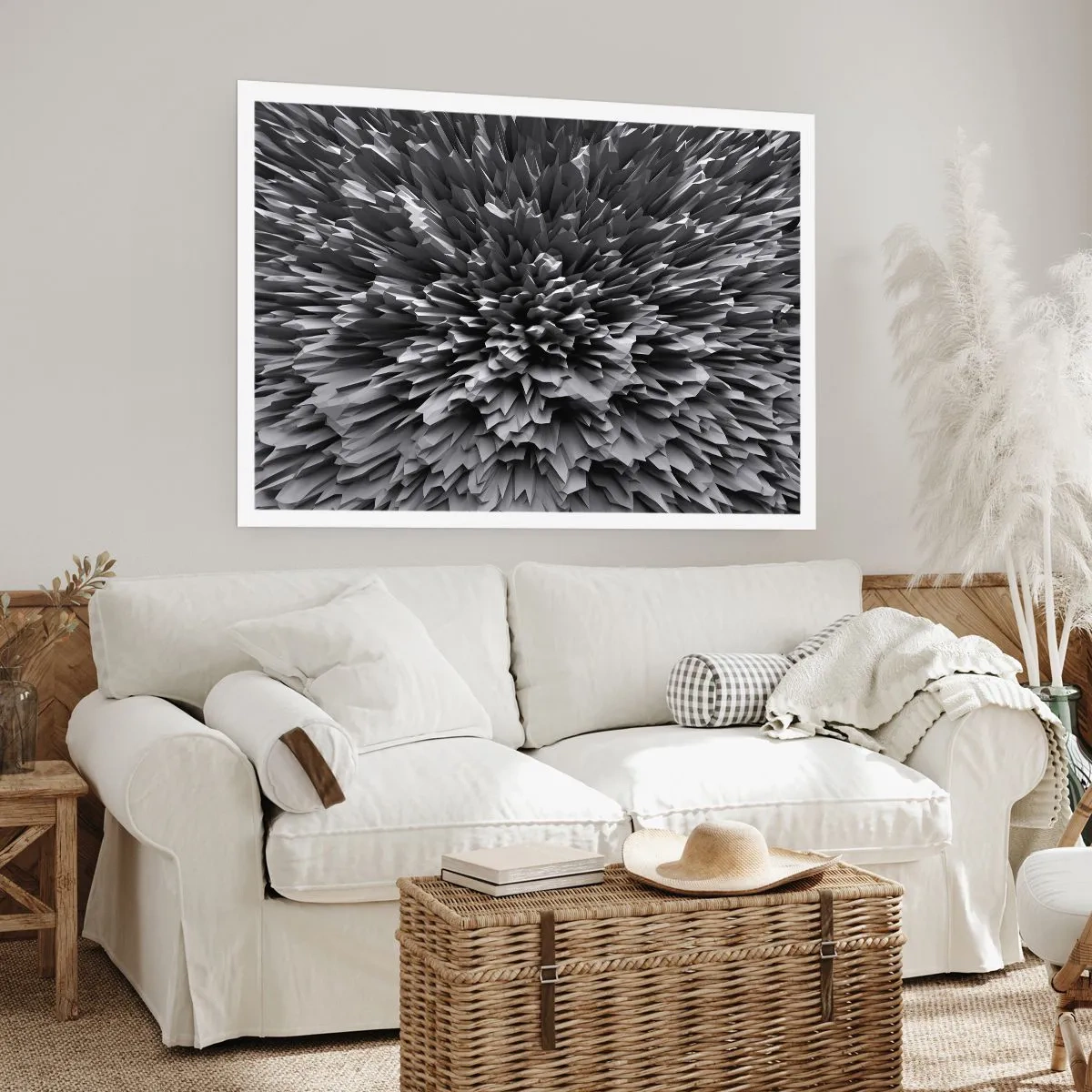 Poster - Abstrakte Struktur in Grautönen - 100x70cm - Härter kann es nicht werden - Moderne Wanddekoration für Wohnzimmer und Schlafzimmer ARTTOR