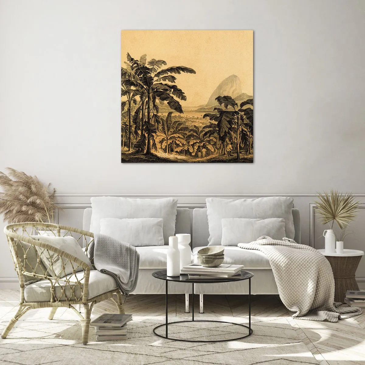 Glasbild - Bild auf glas - in einem kolonialen Klima - 60x60 cm