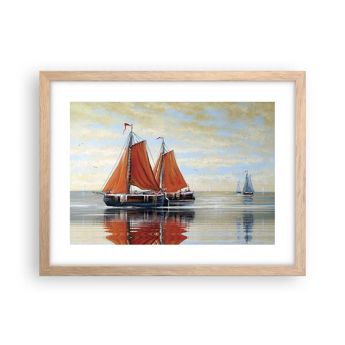 Poster in einem Rahmen aus heller Eiche - Hey, Segel, Matrose ... - 40x30 cm
