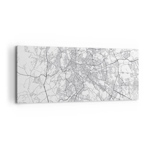 Bild auf Leinwand - Leinwandbild - Ein Stadtplan im minimalistischen Stil mit zarten Linien - 120x50cm - Römischer Kreis - Moderne Wanddekoration für Wohnzimmer und Schlafzimmer ARTTOR