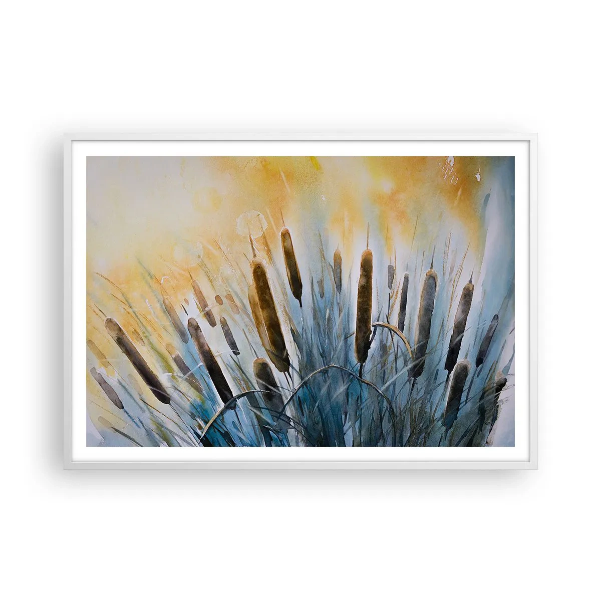 Poster in einem weißen Rahmen - Die Kälte des Wassers, die Hitze der Sonne - 100x70 cm