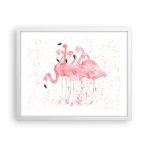 Poster in einem weißen Rahmen - Rosa Ensemble - 50x40 cm