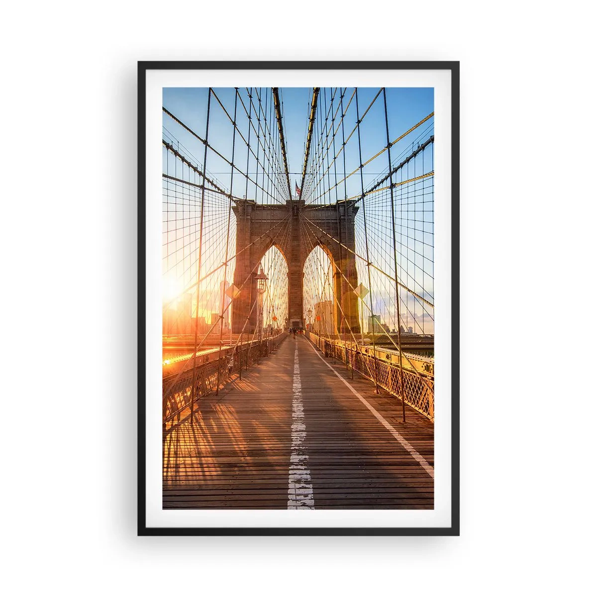 Poster in einem schwarzem Rahmen - Auf der goldenen Brücke - 61x91 cm