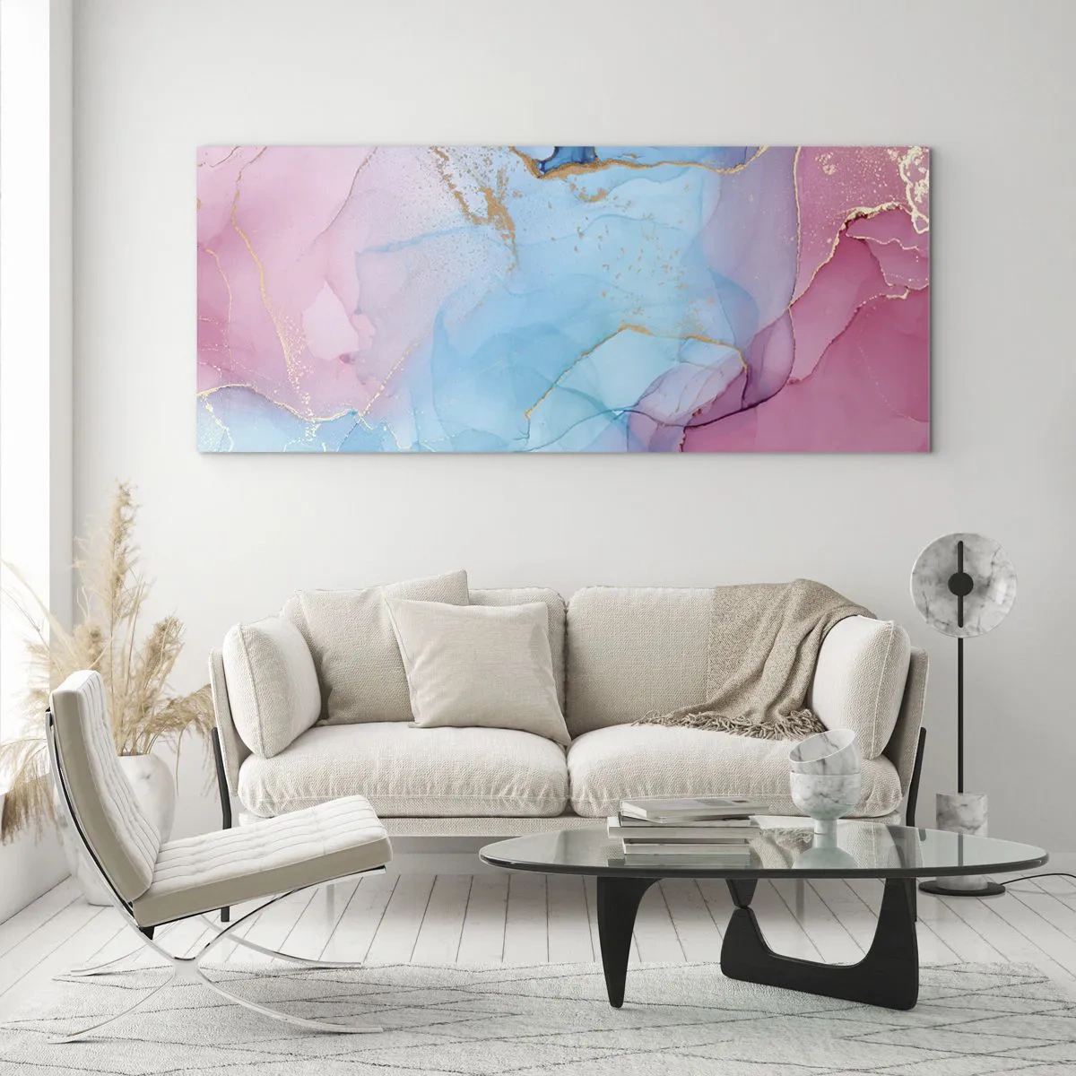 Glasbild - Bild auf glas - Begegnung und Durchdringung - 100x40 cm