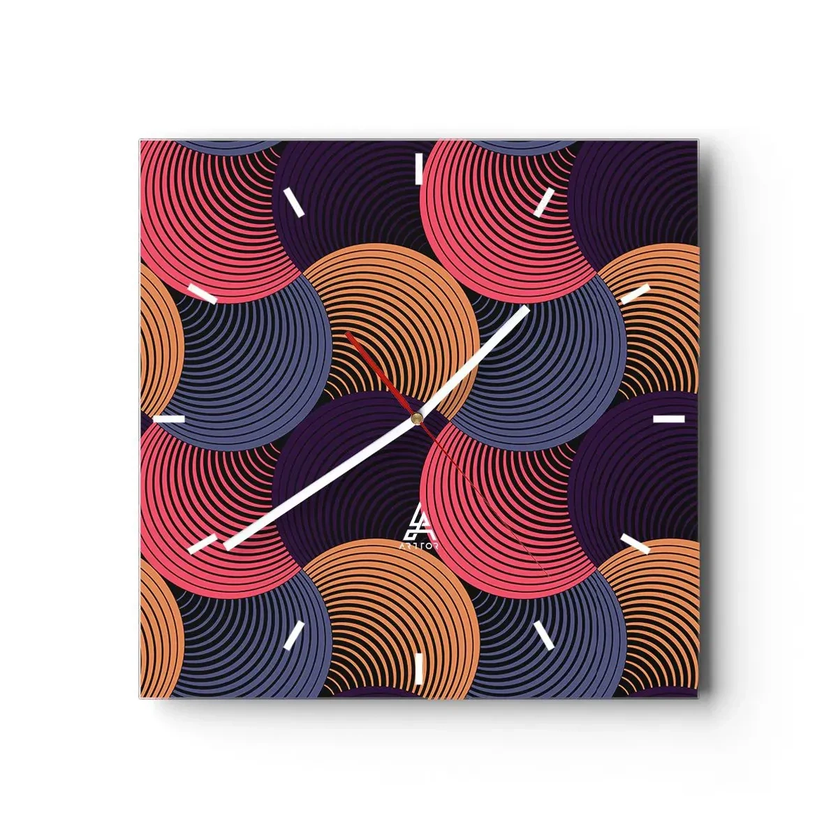 Wanduhr - Glasuhr - Im kreisenden Rhythmus - 40x40 cm