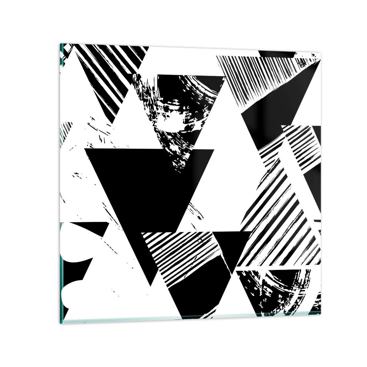 Glasbild - Bild auf glas - Regen von Dreiecken - 70x70 cm