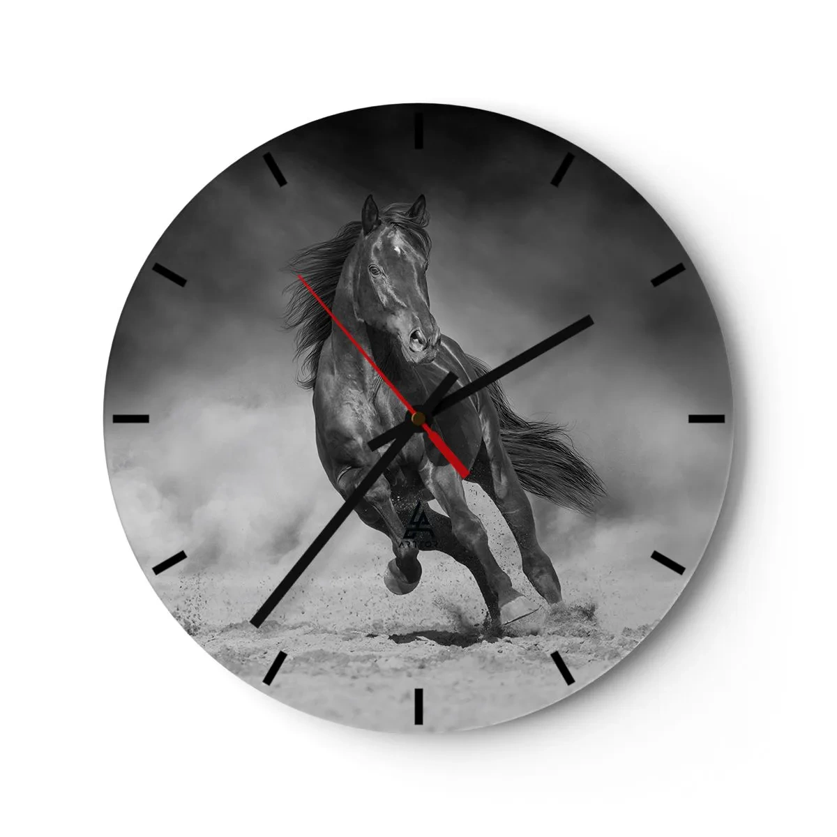 Wanduhr - Glasuhr - Illustration einer Frau mit Make-up, die eine Orchidee an den Mund hält - 30x30cm - Würdig des Emirs selbst - Moderne Wanddekoration für Wohnzimmer, Küche und Schlafzimmer ARTTOR