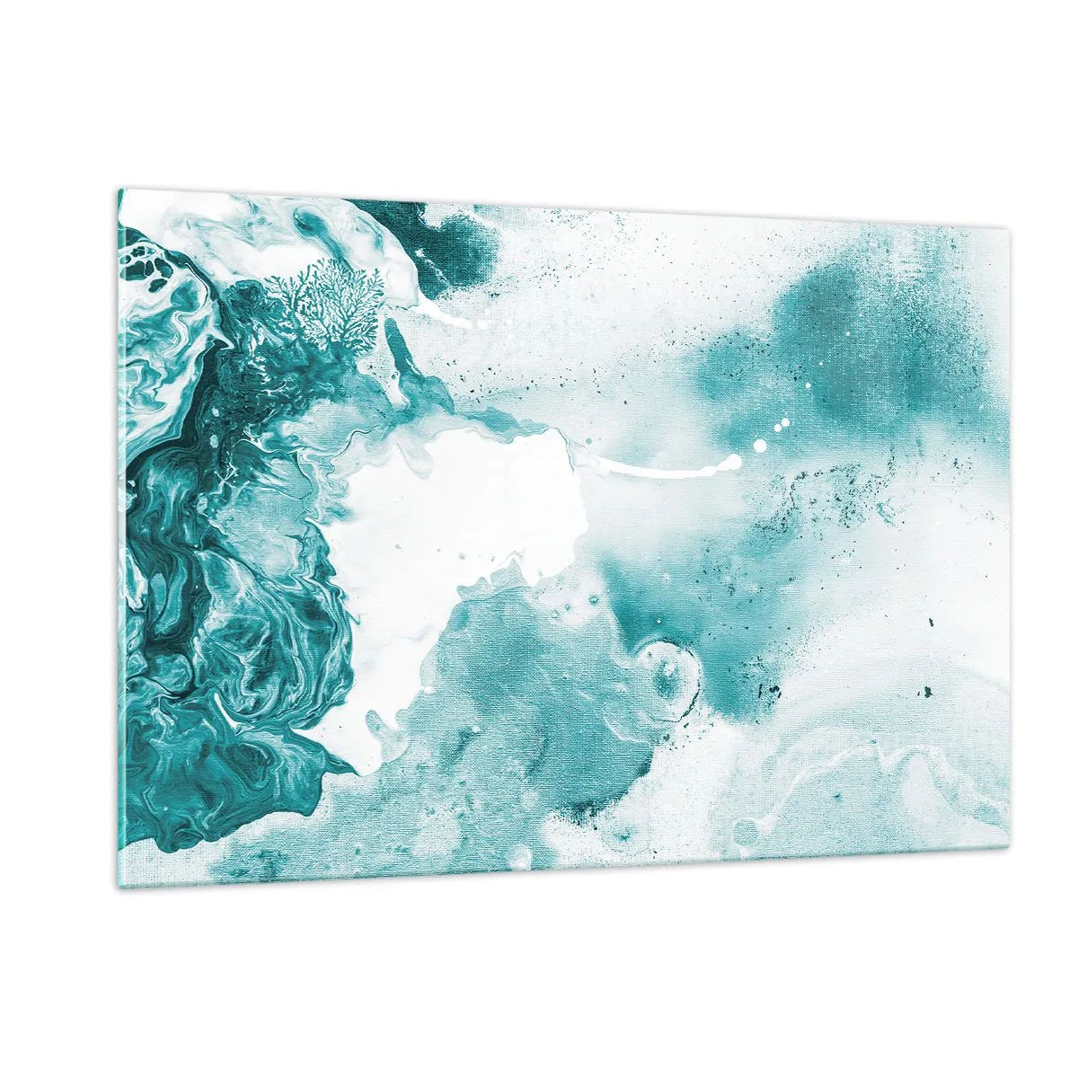 Glasbild - Bild auf glas - Abstrakte blaue Pools auf einem Glashintergrund - 120x80cm - Morast von Blau - Moderne Wanddekoration für Wohnzimmer und Schlafzimmer ARTTOR