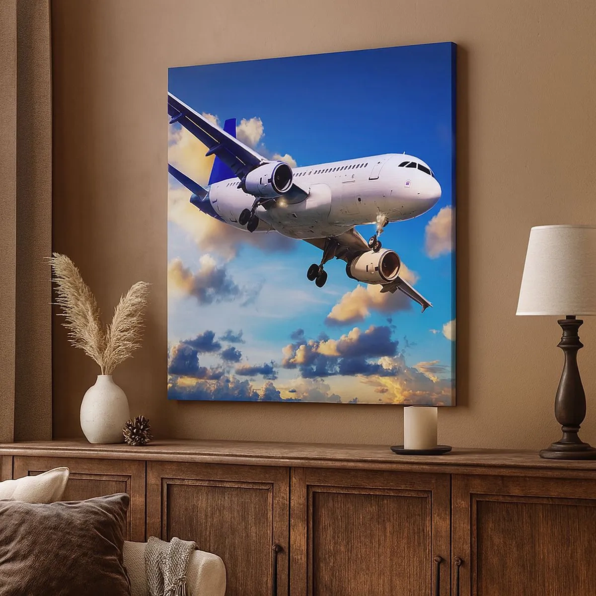 Bild auf Leinwand - Leinwandbild - Eine Reise in Weiß und Blau - 30x30 cm