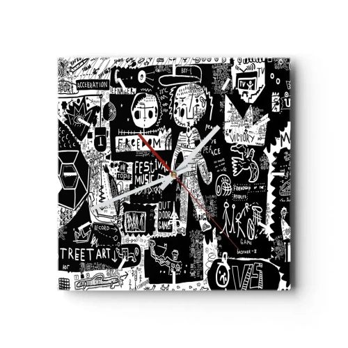 Wanduhr - Glasuhr - Spirituelle Jugend des Gesetzes und der Freude - 40x40 cm