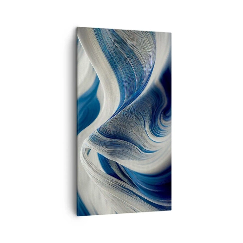 Bild auf Leinwand - Leinwandbild - Fließfähigkeit von Blau und Weiß - 45x80 cm