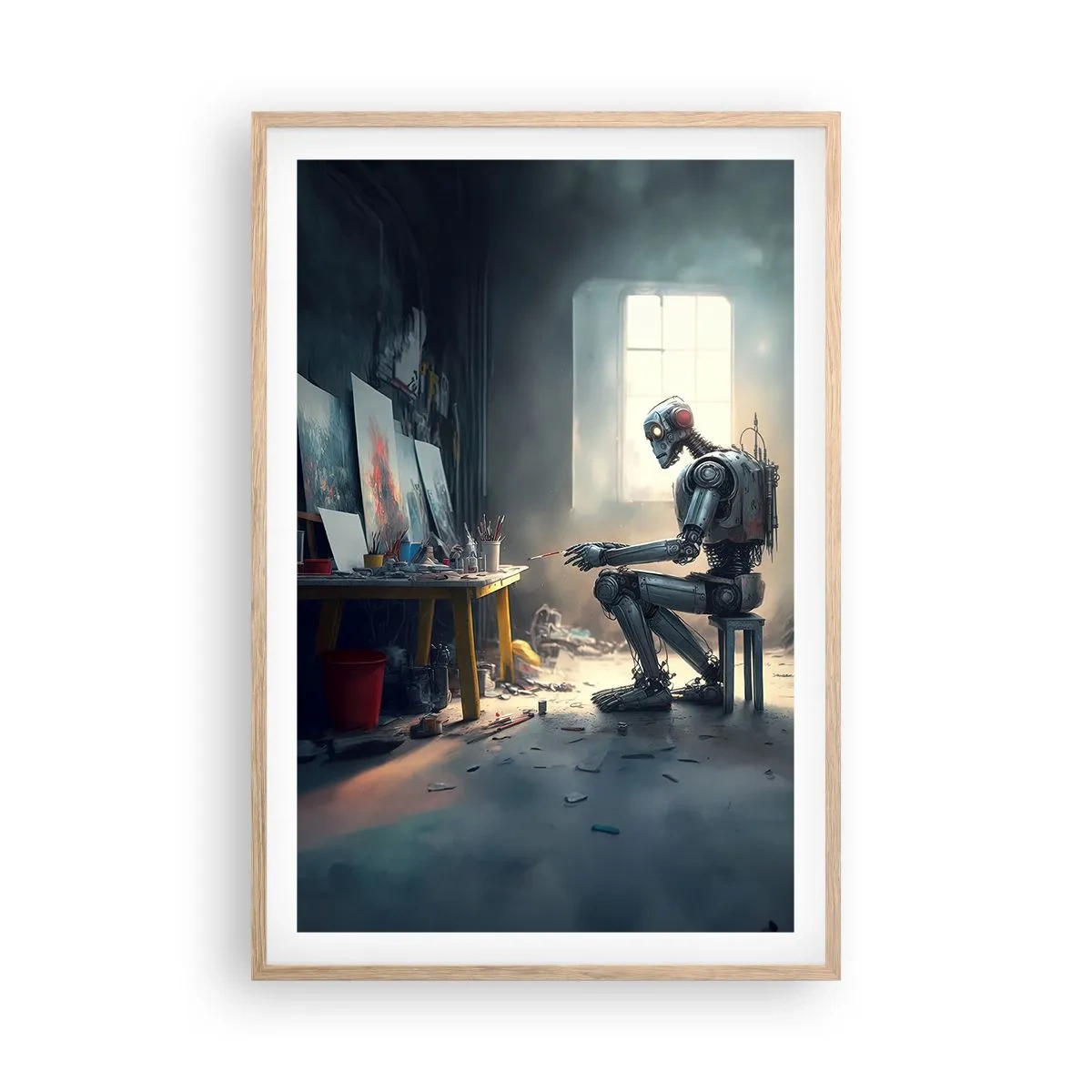 Poster in einem Rahmen aus heller Eiche - Schöpfungsakt - 61x91 cm