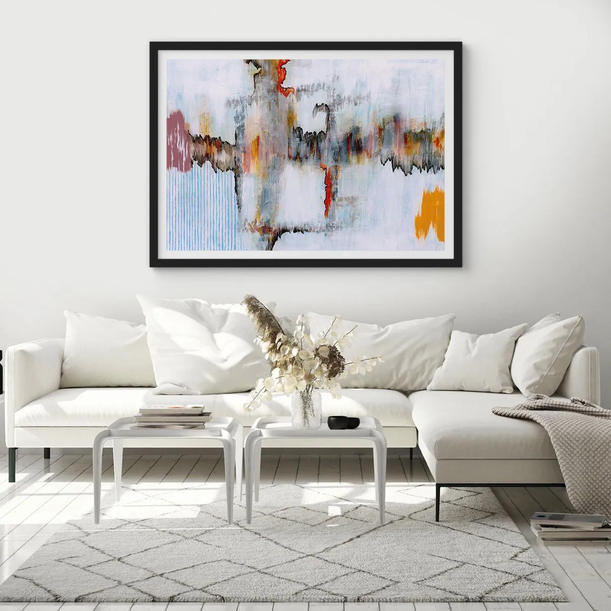 Poster in einem schwarzem Rahmen - Ein Stock auf dem Wasser - 40x30 cm