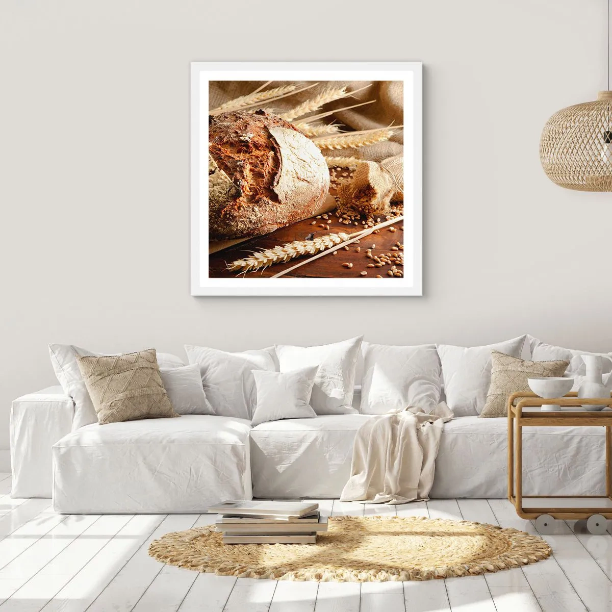 Poster in einem weißen Rahmen - Appetitanregend, duftend, knackig - 40x40 cm
