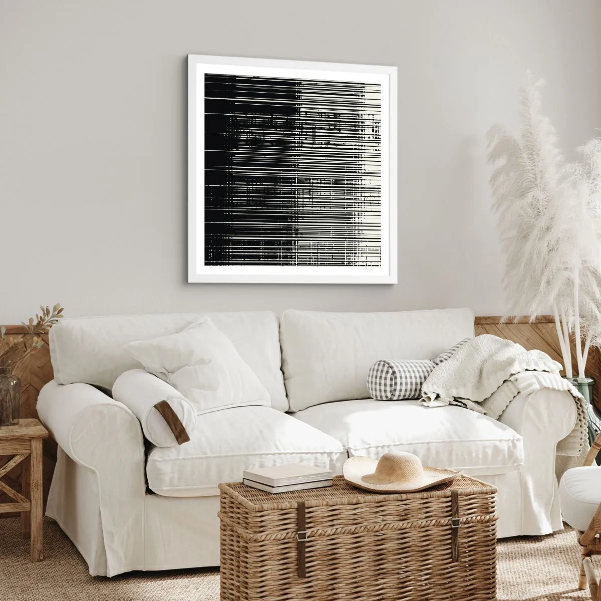 Poster in einem weißen Rahmen - Wellen und Vibrationen - 60x60 cm