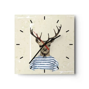 Wanduhr - Glasuhr - Weil ich gestreifte T-Shirts mag! - 40x40 cm