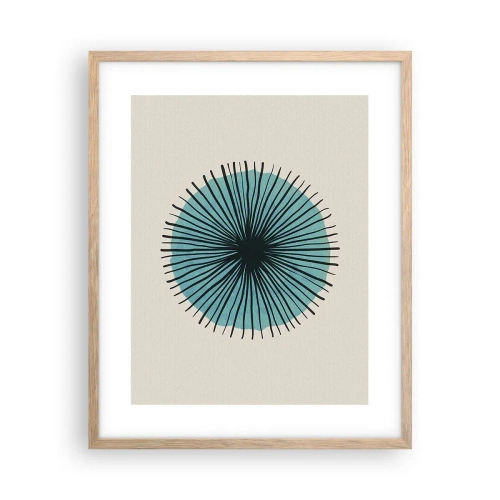 Poster in einem Rahmen aus heller Eiche - Strahlend im Blau - 40x50 cm