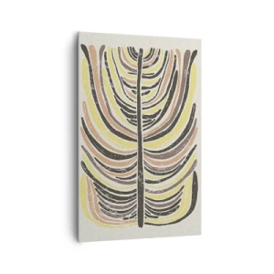 Bild auf Leinwand - Leinwandbild - Abstraktes Blattmotiv in Erdtönen - 80x120cm - Abstraktion voller Leben - Moderne Wanddekoration für Wohnzimmer und Schlafzimmer ARTTOR