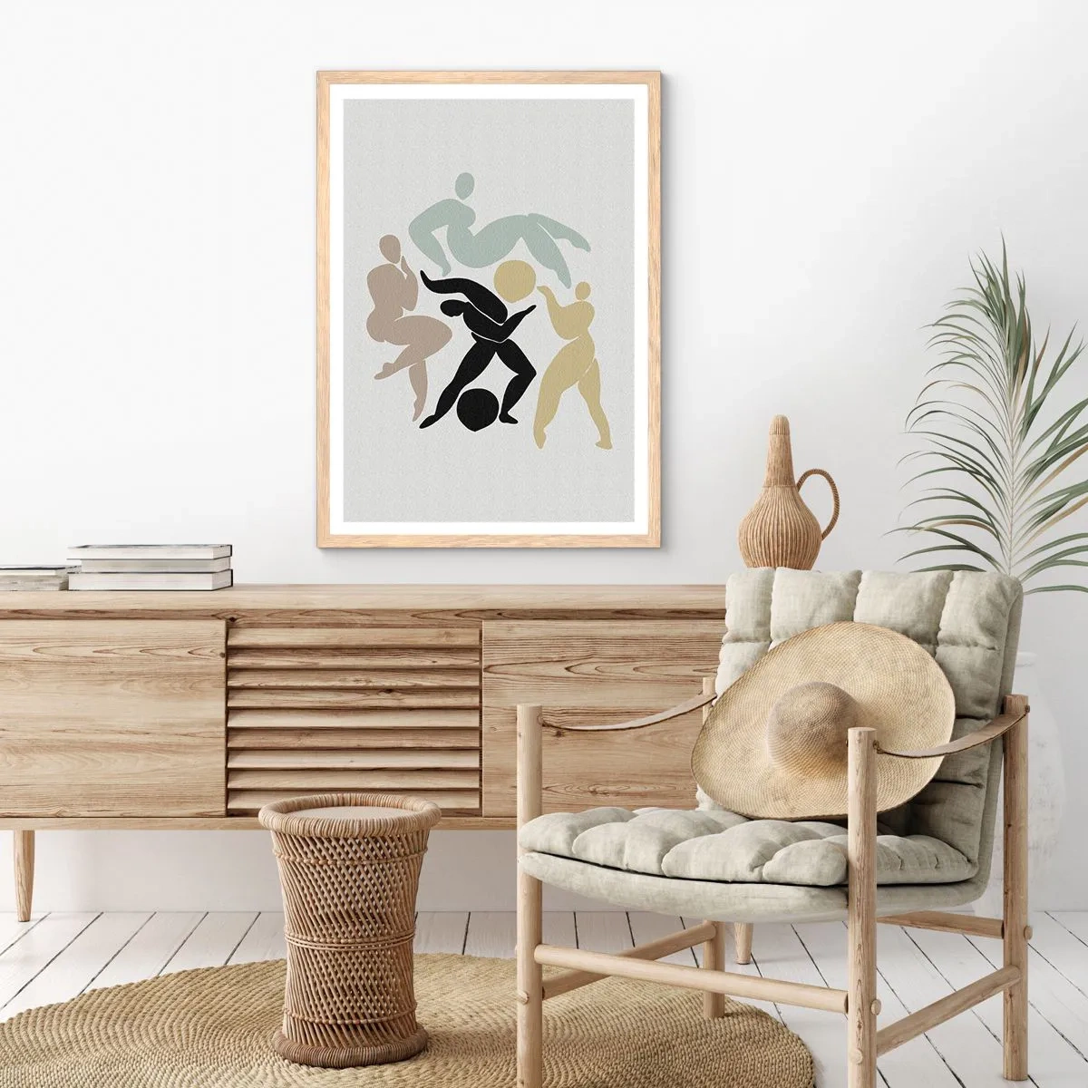 Poster in einem Rahmen aus heller Eiche - Bewegung für Gesundheit und Schönheit - 70x100 cm