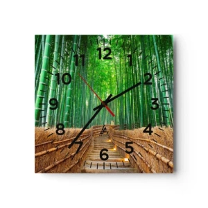 Wanduhr - Glasuhr - Die Essenz der asiatischen Natur - 40x40 cm