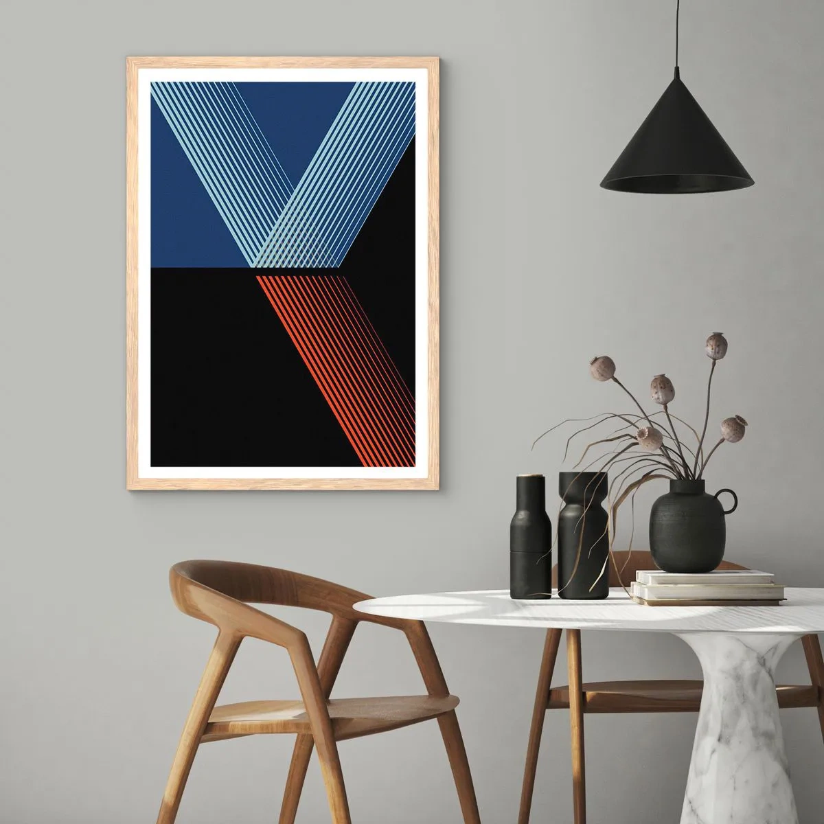 Poster in einem Rahmen aus heller Eiche - Eine einfache Geschichte - 30x40 cm