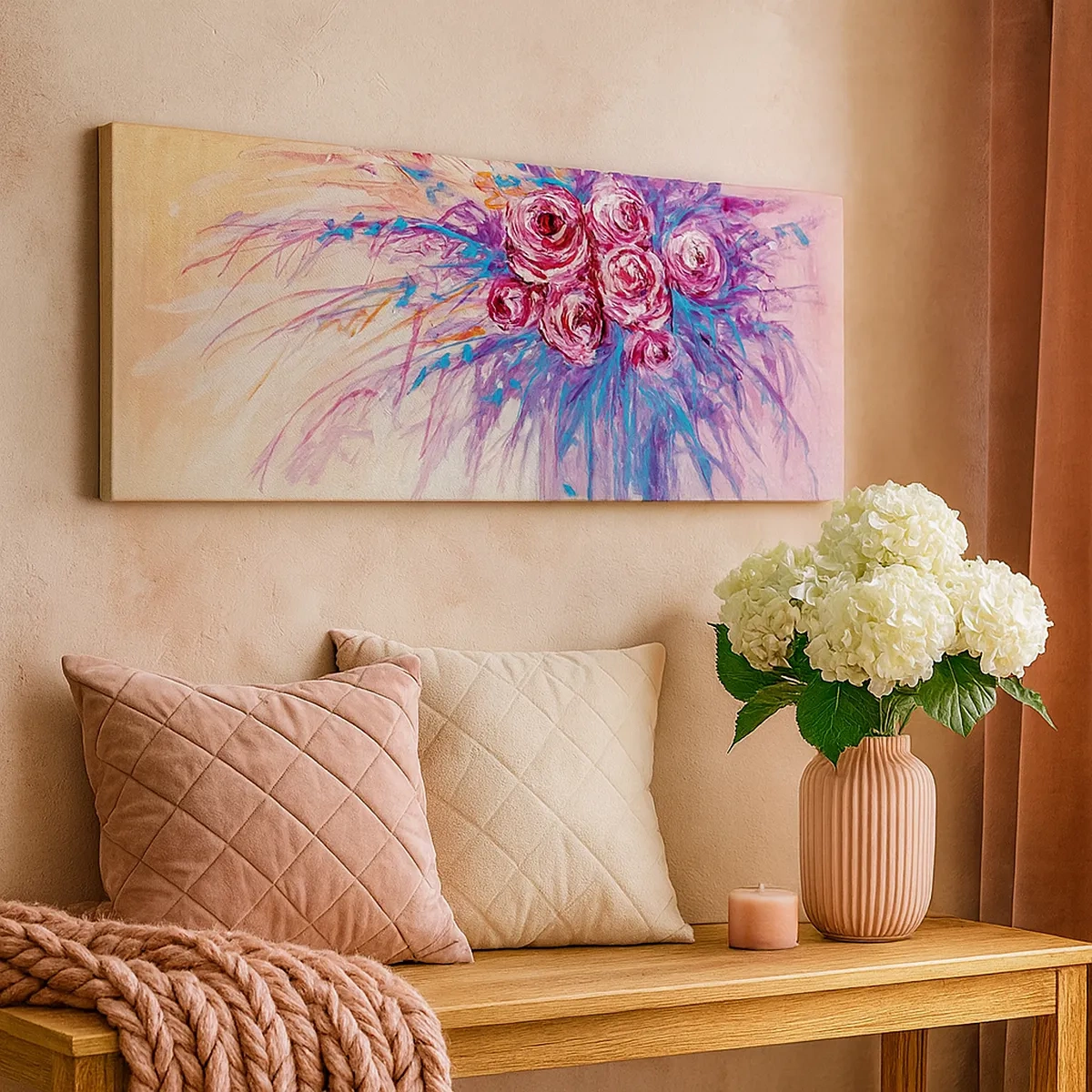 Bild auf Leinwand - Leinwandbild - Rosenbrunnen - 30x30 cm