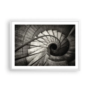 Poster in einem weißen Rahmen - Treppe hoch, Treppe runter - 70x50 cm