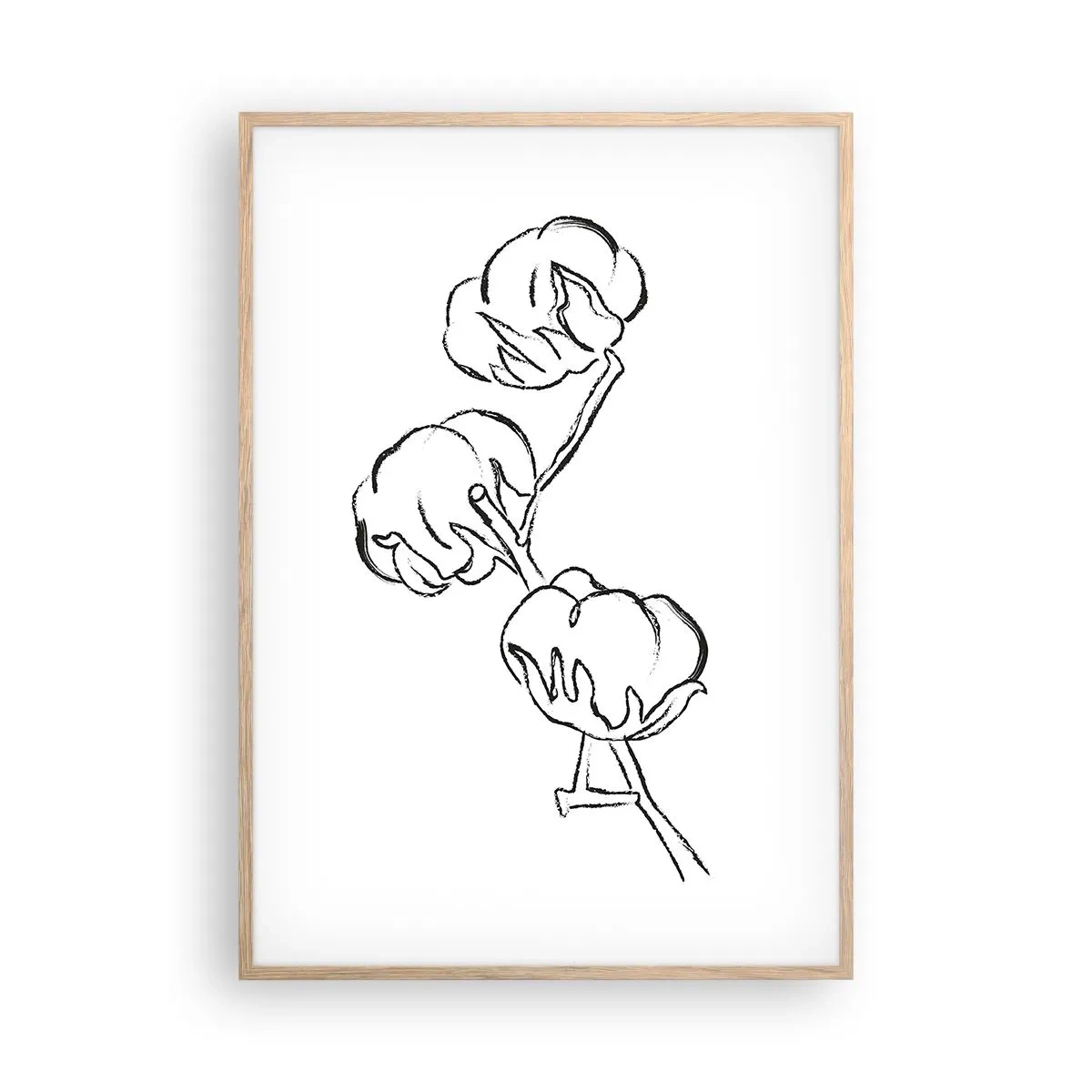 Poster in einem Rahmen aus heller Eiche - Baumwolldaunen - 70x100 cm