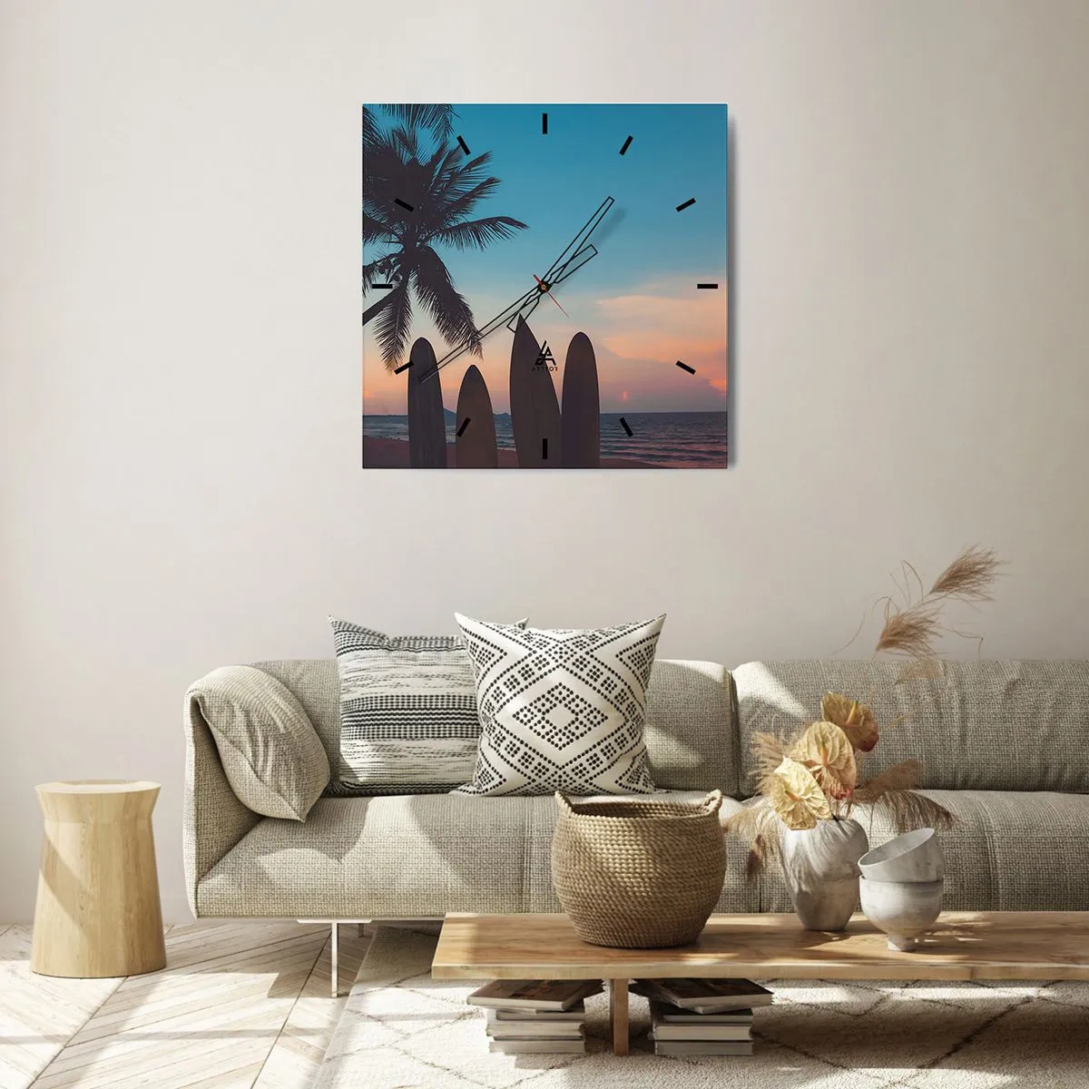 Wanduhr - Glasuhr - Morgen wird es auch lustig - 40x40 cm