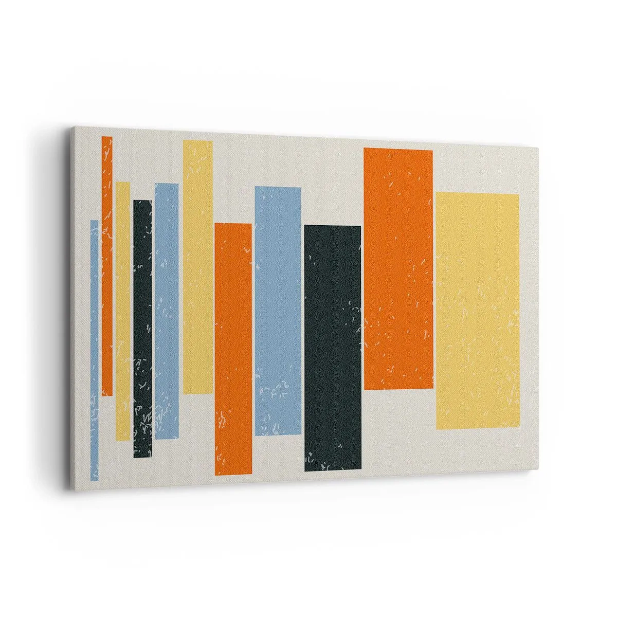 Bild auf Leinwand - Leinwandbild - Bunte Rechtecke in moderner Anordnung - 100x70cm - Musiknotation - Moderne Wanddekoration für Wohnzimmer und Schlafzimmer ARTTOR