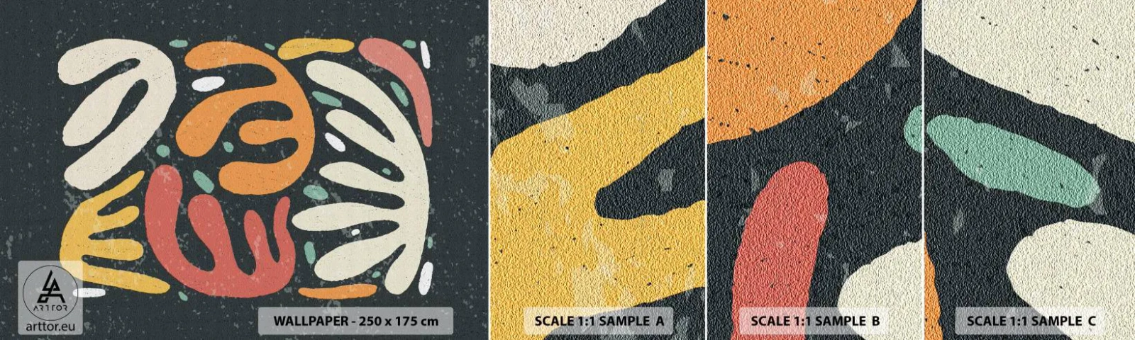 Fototapetenmuster Standard Eco - Komposition – Ich erwische dich gleich - Boho, Minimalismus, Alt - 100x30 cm