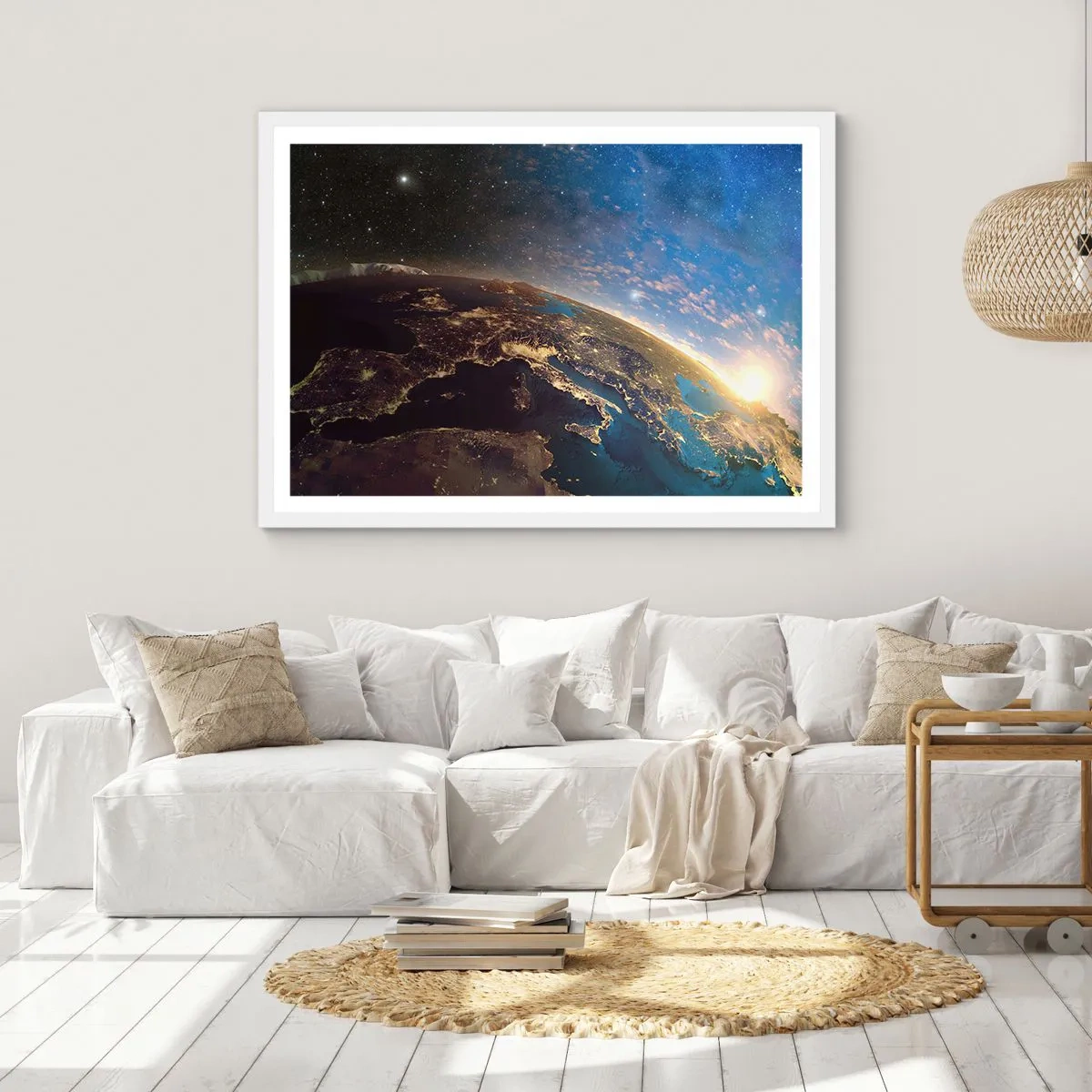 Poster in einem weißen Rahmen - Schauen wir uns aus der Ferne an - 40x30 cm