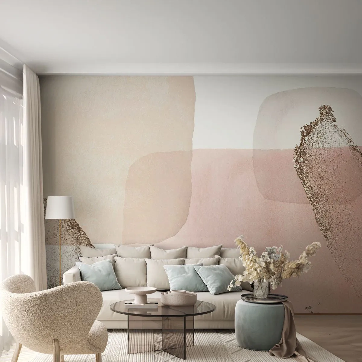 Fototapete Premium Sand - Ein Blick durch die Farbe - Abstraktion, Stück, Modernes Muster - 250x175 cm