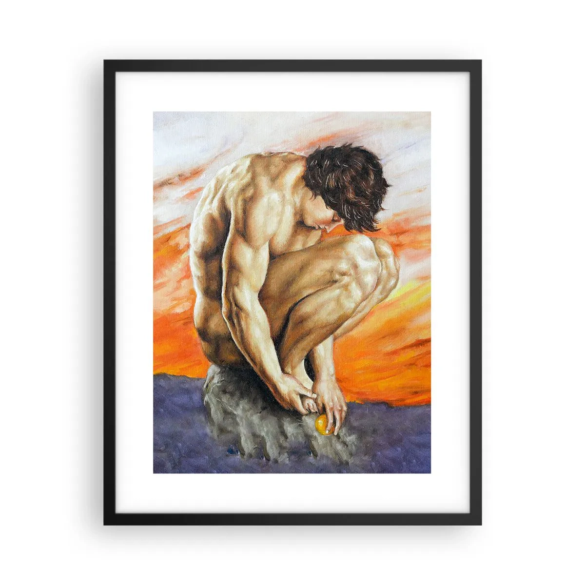 Poster in einem schwarzem Rahmen - In sich versunken - 40x50 cm