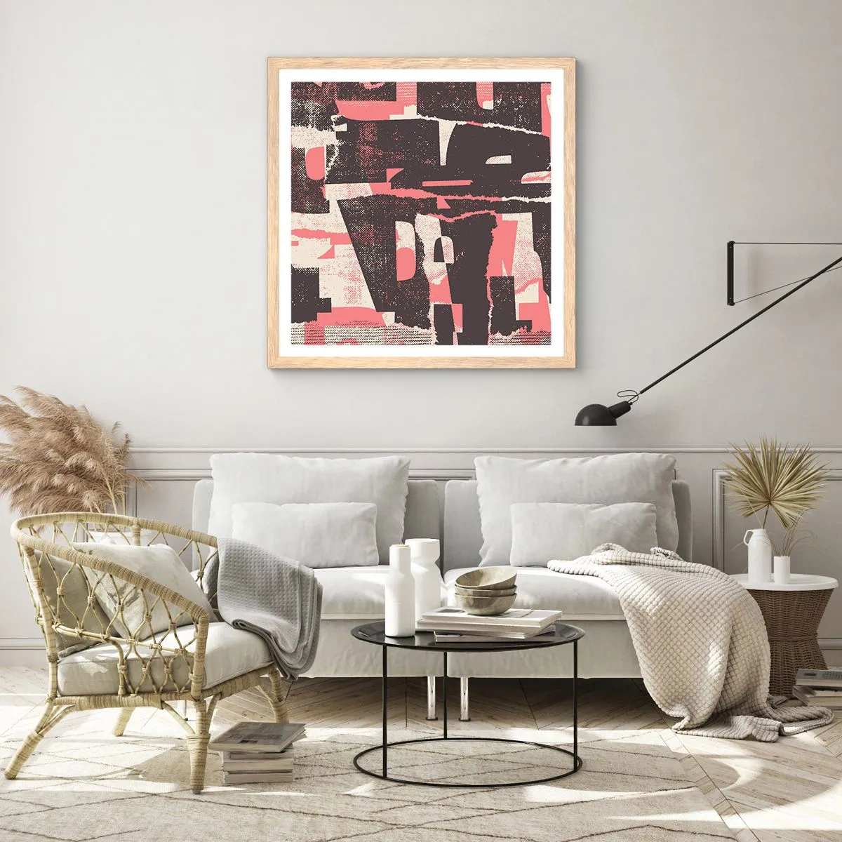 Poster in einem Rahmen aus heller Eiche - All dieser Lärm - 60x60 cm