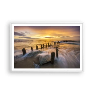 Poster in einem weißen Rahmen - Die raue Schönheit der Ostsee - 91x61 cm