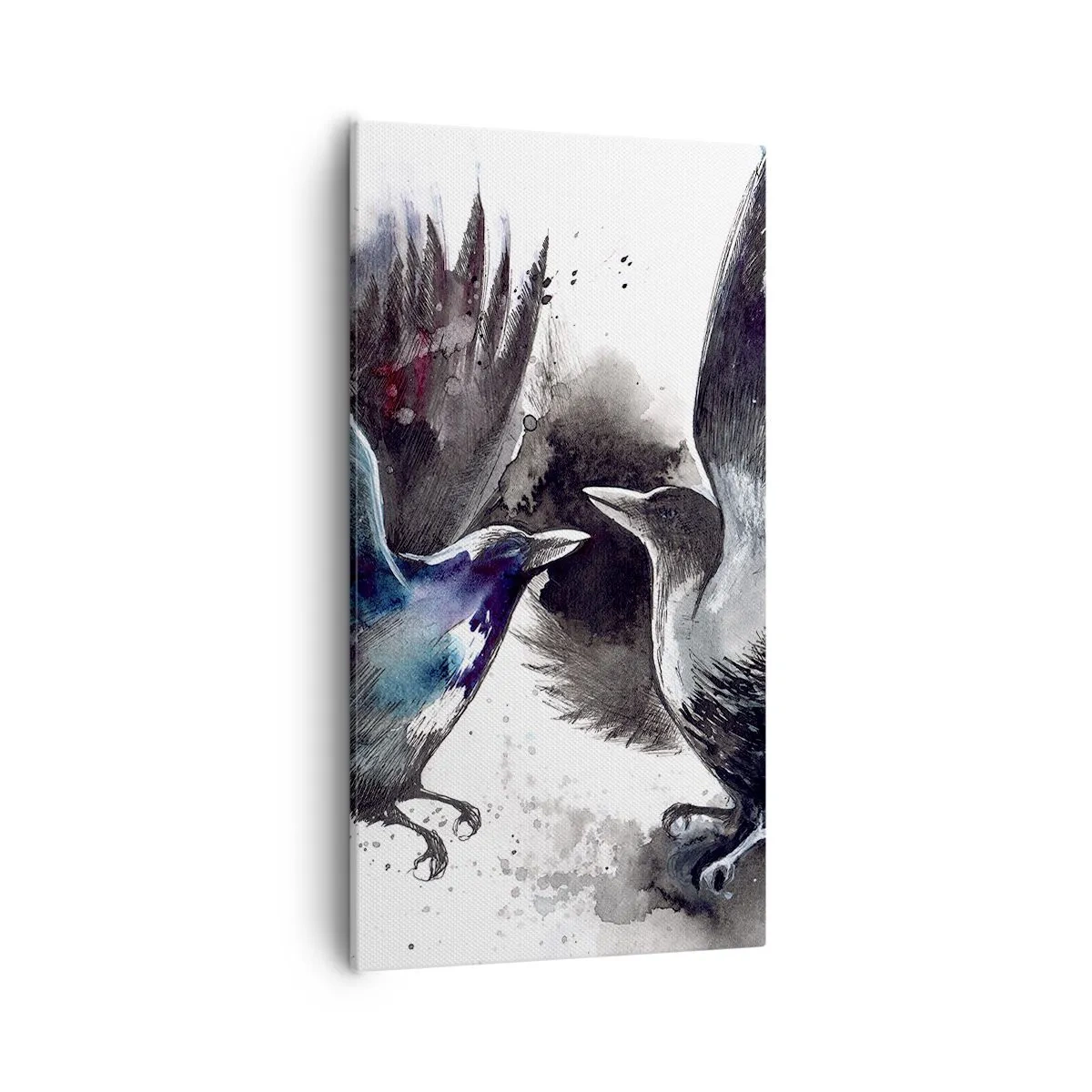 Bild auf Leinwand - Leinwandbild - Rabe zum Raben ... - 55x100 cm