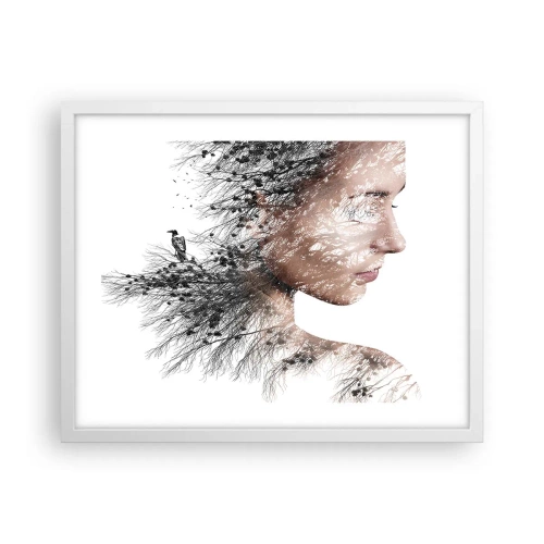 Poster in einem weißen Rahmen - Der Geist des Waldes - 50x40 cm